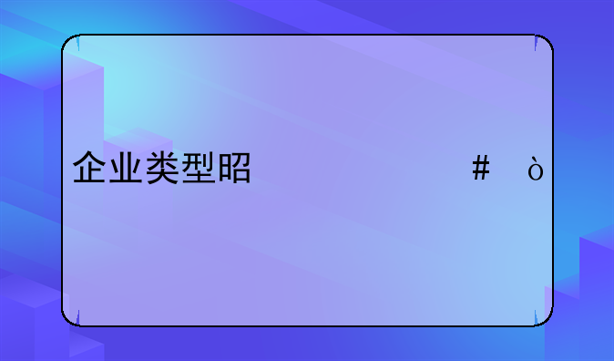 企业类型是什么？