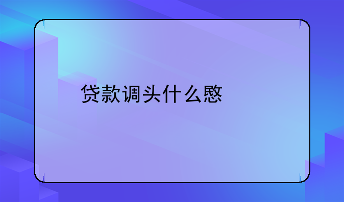 贷款调头什么意思