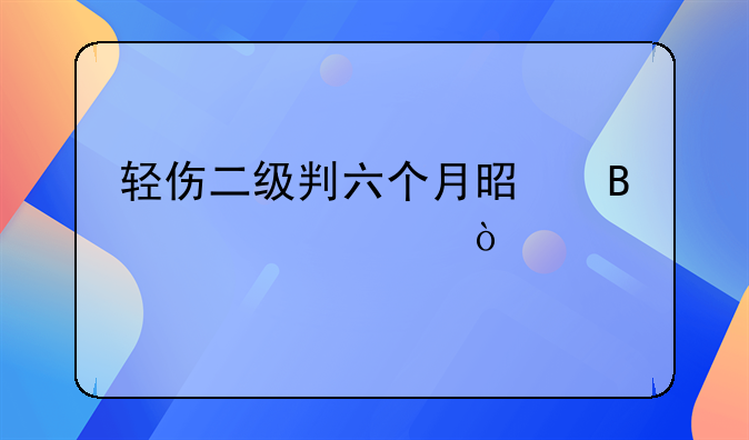 轻伤二级判六个月是否正常？