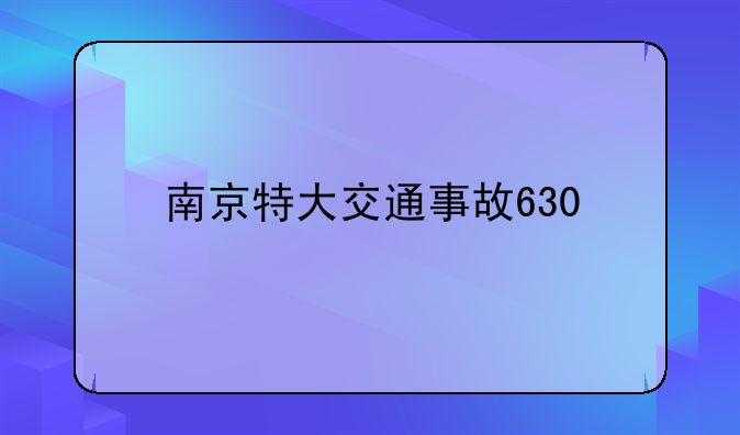 南京特大交通事故630