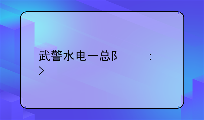 武警水电一总队历史