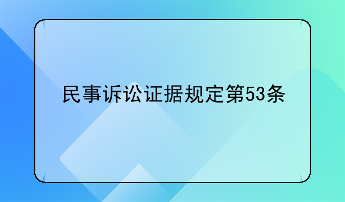 民事诉讼证据规定第53条