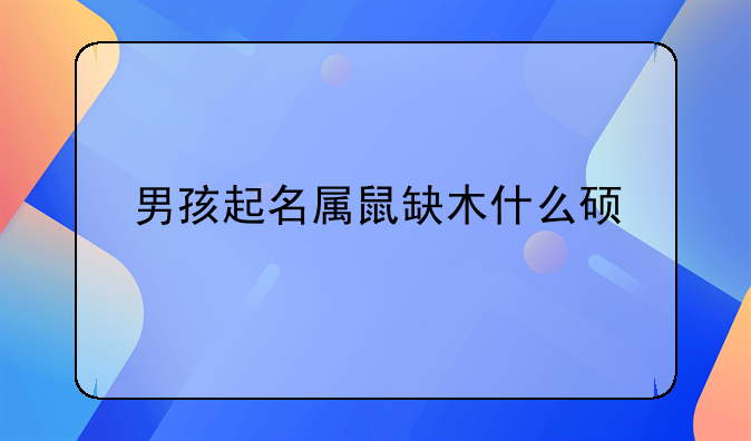男孩起名属鼠缺木什么硕