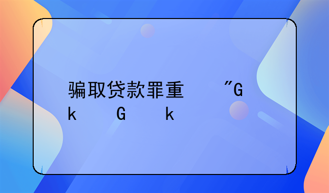 骗取贷款罪量刑罚金多少