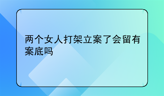 两个女人打架立案了会留有案底吗