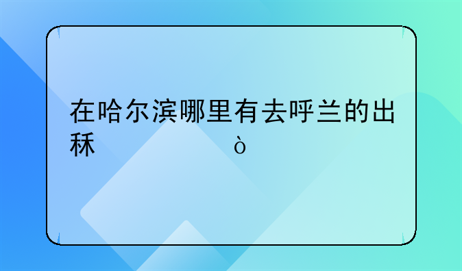 在哈尔滨哪里有去呼兰的出租车？