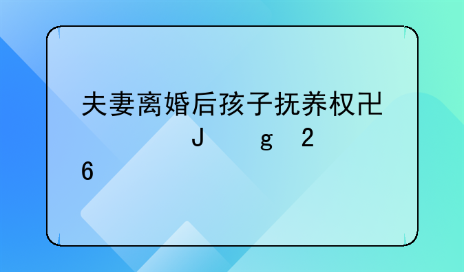 夫妻离婚后孩子抚养权协议撰写指南