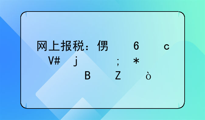 网上报税：便捷高效的税务处理方式