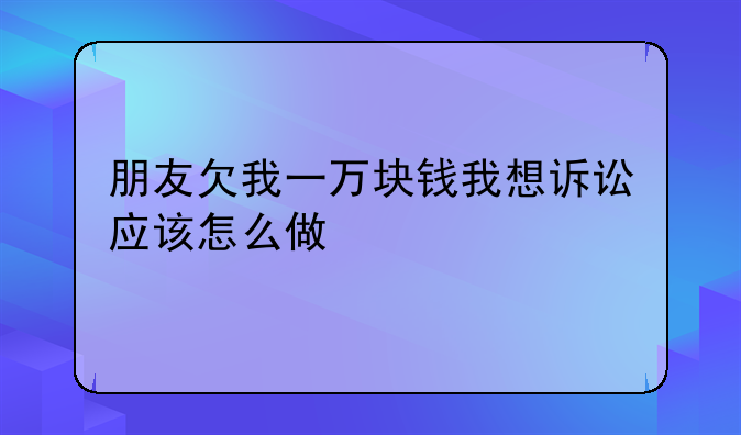 朋友欠我一万块钱我想诉讼应该怎么做