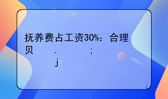 抚养费占工资30%：合理负担与家庭责任的平衡