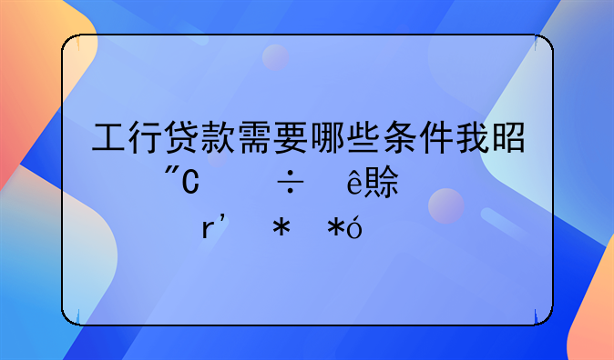 工行贷款需要哪些条件我是成都人,但没有抵押物.这样可以吗