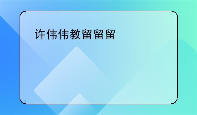 许伟伟教授