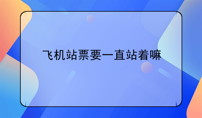 飞机站票要一直站着嘛